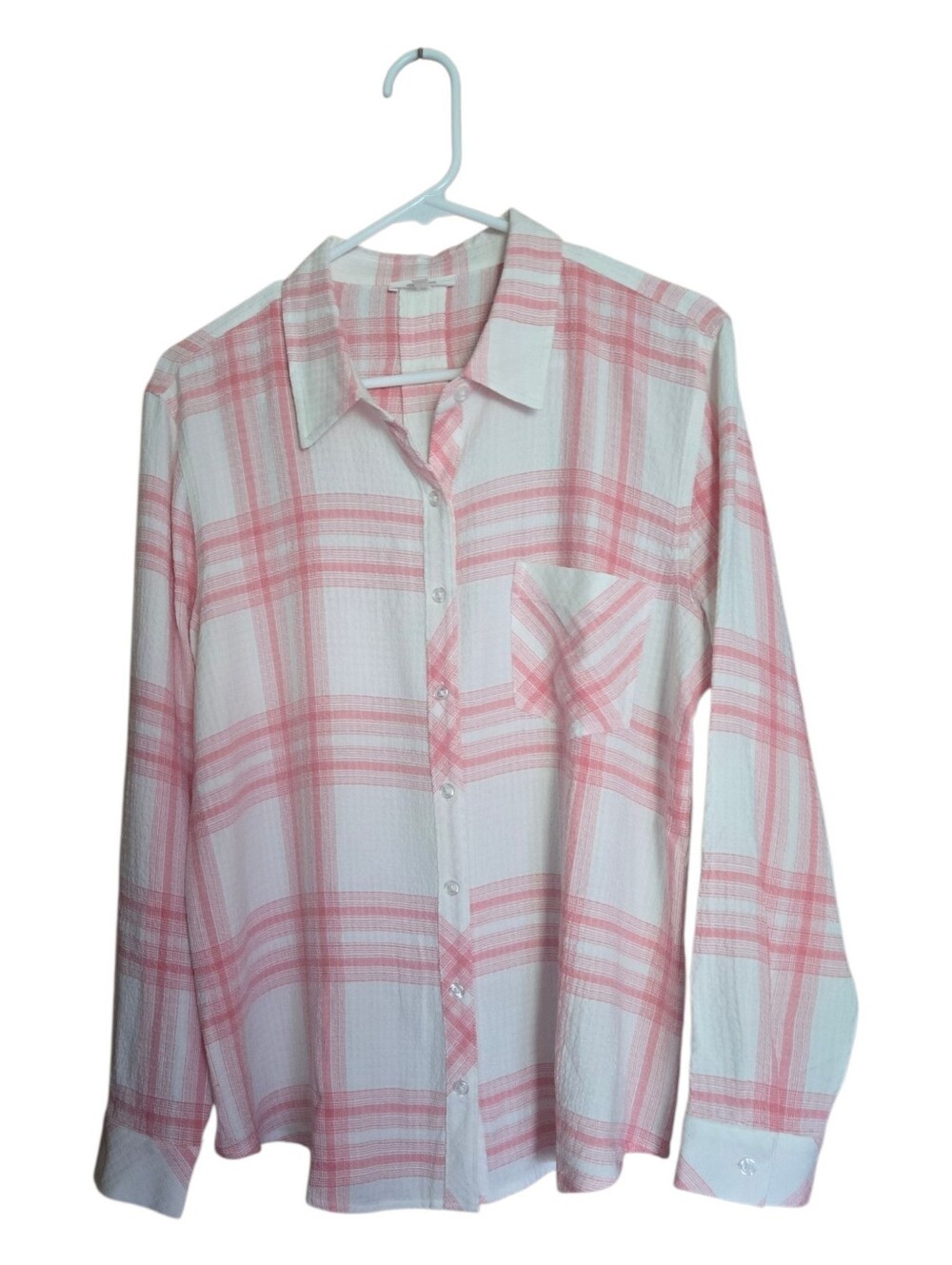 Upcycled Floral Skull Plaid Long Sleeve Shirt – Boho Art Apparel. LS01 - Picture 5 of 8